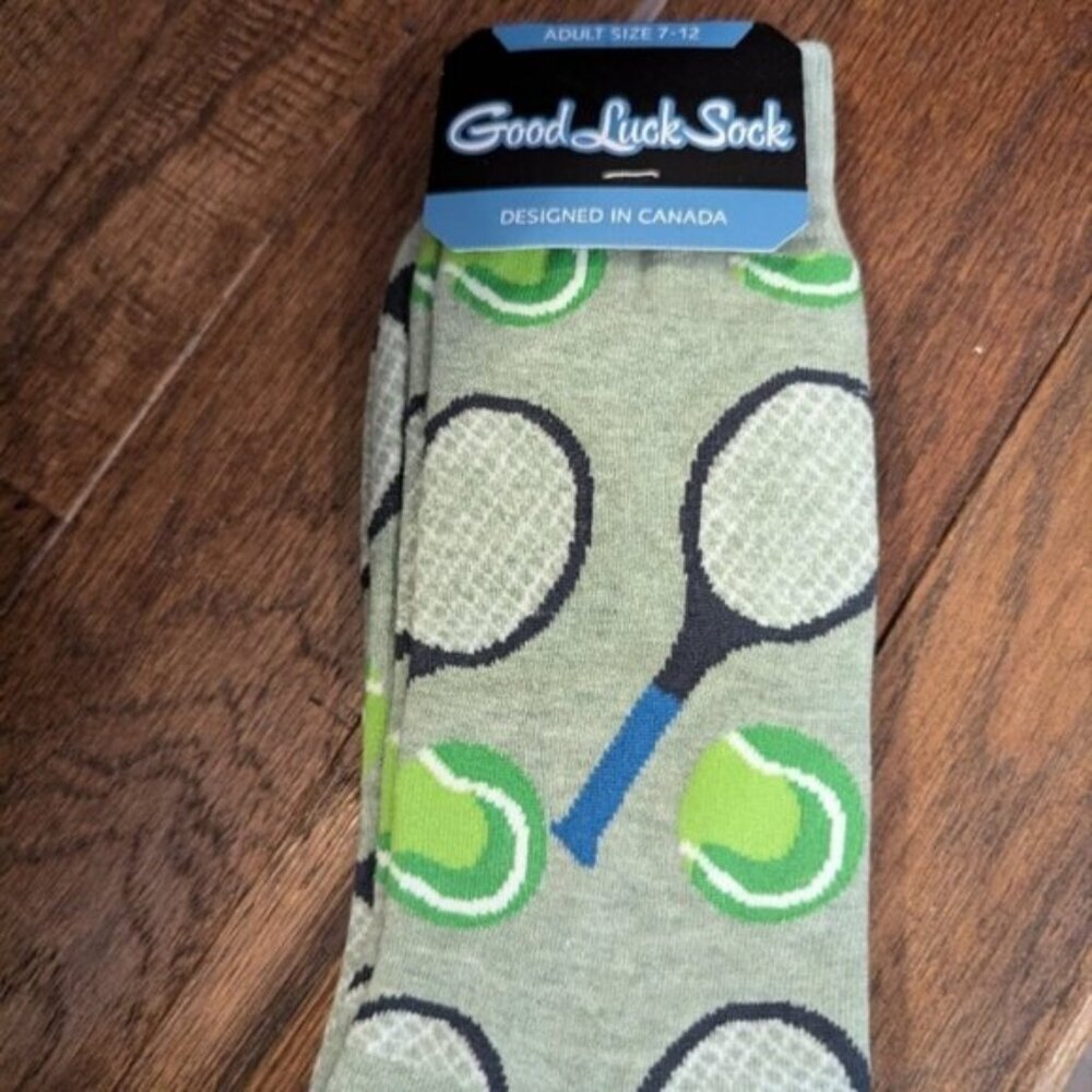 Men's Good luck socks Green Tennis Men's Socks Sz 7-12 NWT